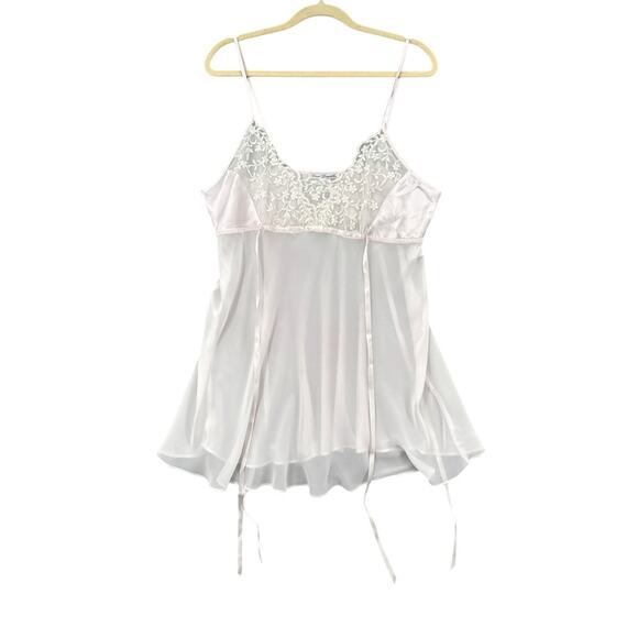 Linea‎ Donatella White Embroidered Lace Spaghetti Straps Lingerie Camisole Large - Picture 1 of 6